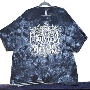 Disney Haunted Mansion Men's 3X Blue Tie-Dyed Vtg T-Shirt